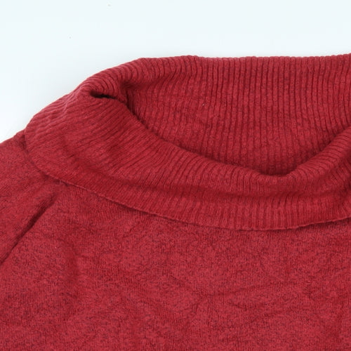 River Island Womens Red Cowl Neck Acrylic Pullover Jumper Size M