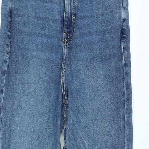 Topshop Womens Blue Cotton Blend Tapered Jeans Size 28 in L30 in Regular Zip