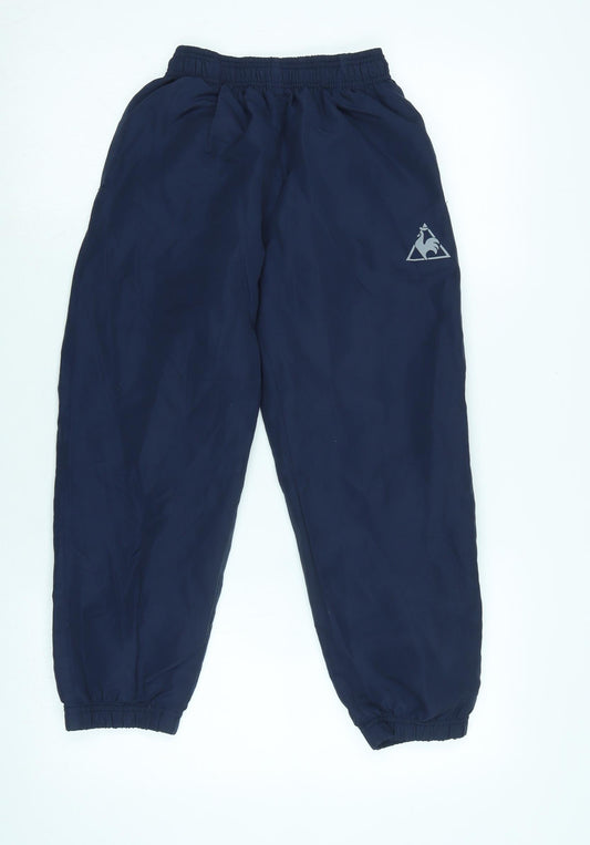 le coq sportif Boys Blue Polyester Jogger Trousers Size 6-7 Years L23 in Regular