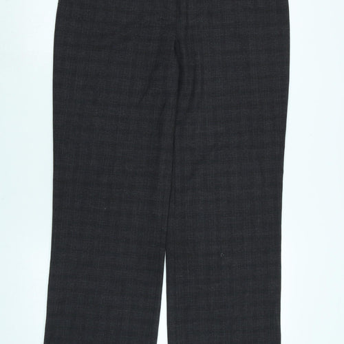 CC Womens Grey Cotton Trousers Size 14 L29 in Regular Zip