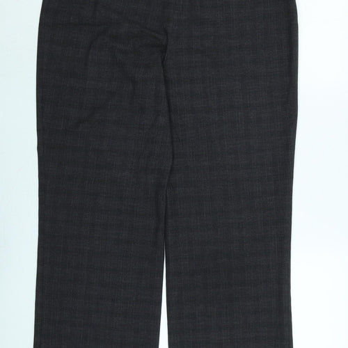 CC Womens Grey Cotton Trousers Size 14 L29 in Regular Zip