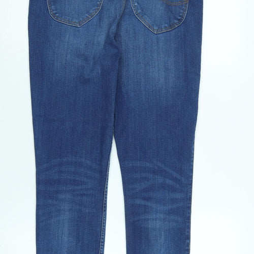 Lee Womens Blue Cotton Blend Tapered Jeans Size 28 in L25 in Regular Zip - Raw Hem