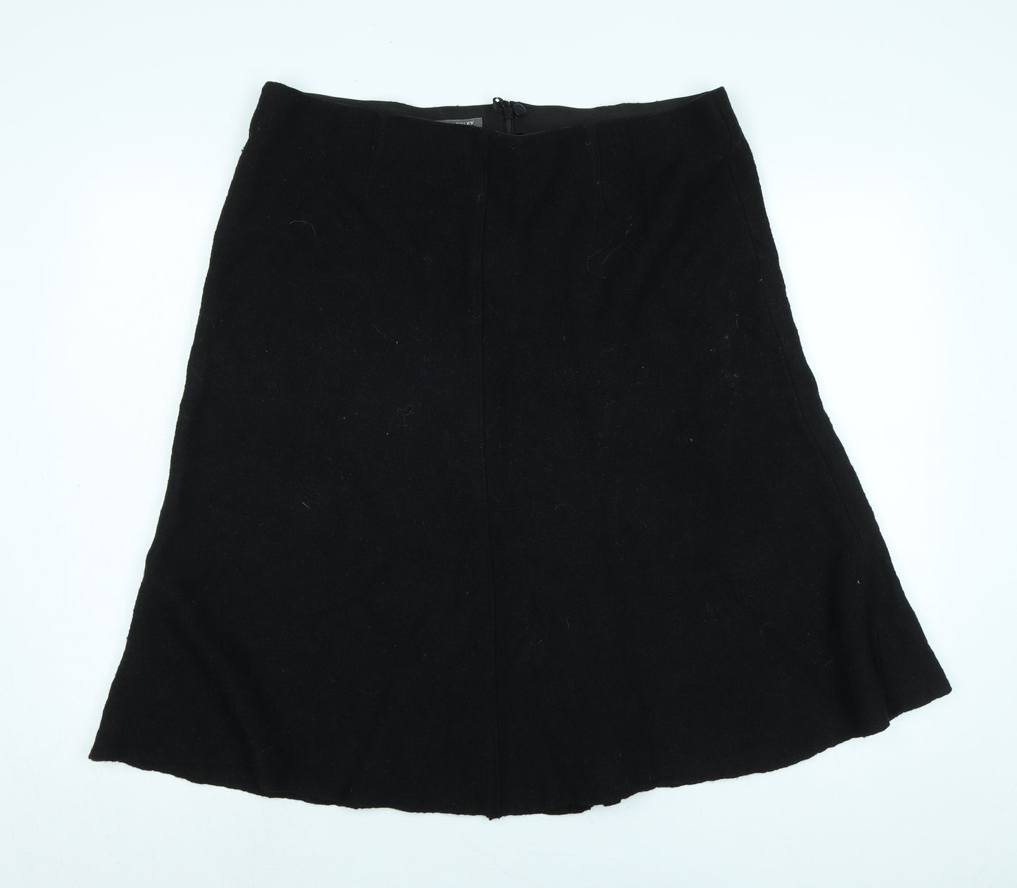 Laura Ashley Womens Black Viscose Flare Skirt Size 18 Zip