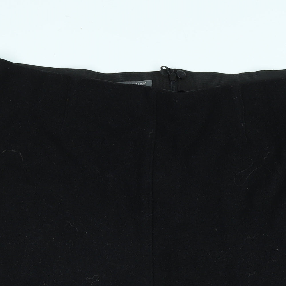 Laura Ashley Womens Black Viscose Flare Skirt Size 18 Zip