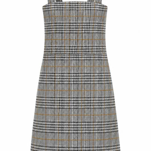 Quiz Womens Multicoloured Check Polyester Pinafore/Dungaree Dress Size 6 Square Neck