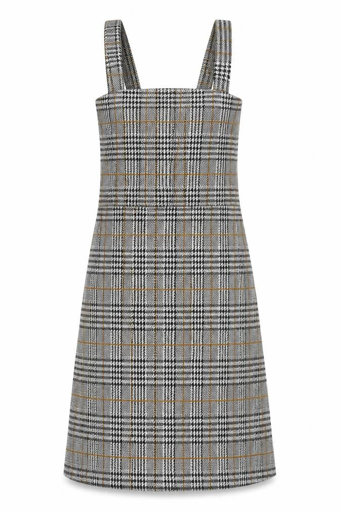 Quiz Womens Multicoloured Check Polyester Pinafore/Dungaree Dress Size 6 Square Neck