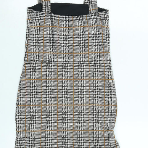 Quiz Womens Multicoloured Check Polyester Pinafore/Dungaree Dress Size 6 Square Neck