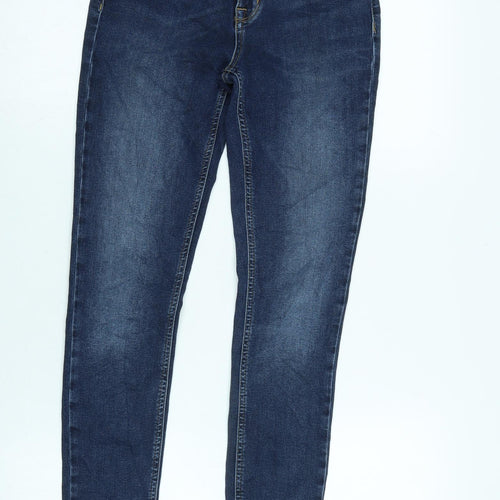Jack Wills Womens Blue Cotton Blend Skinny Jeans Size 27 in L30 in Regular Zip