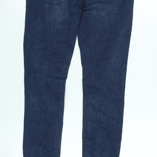 Jack Wills Womens Blue Cotton Blend Skinny Jeans Size 27 in L30 in Regular Zip