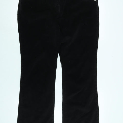 Cherokee Womens Black Cotton Trousers Size 14 L32 in Regular Zip