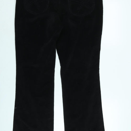 Cherokee Womens Black Cotton Trousers Size 14 L32 in Regular Zip