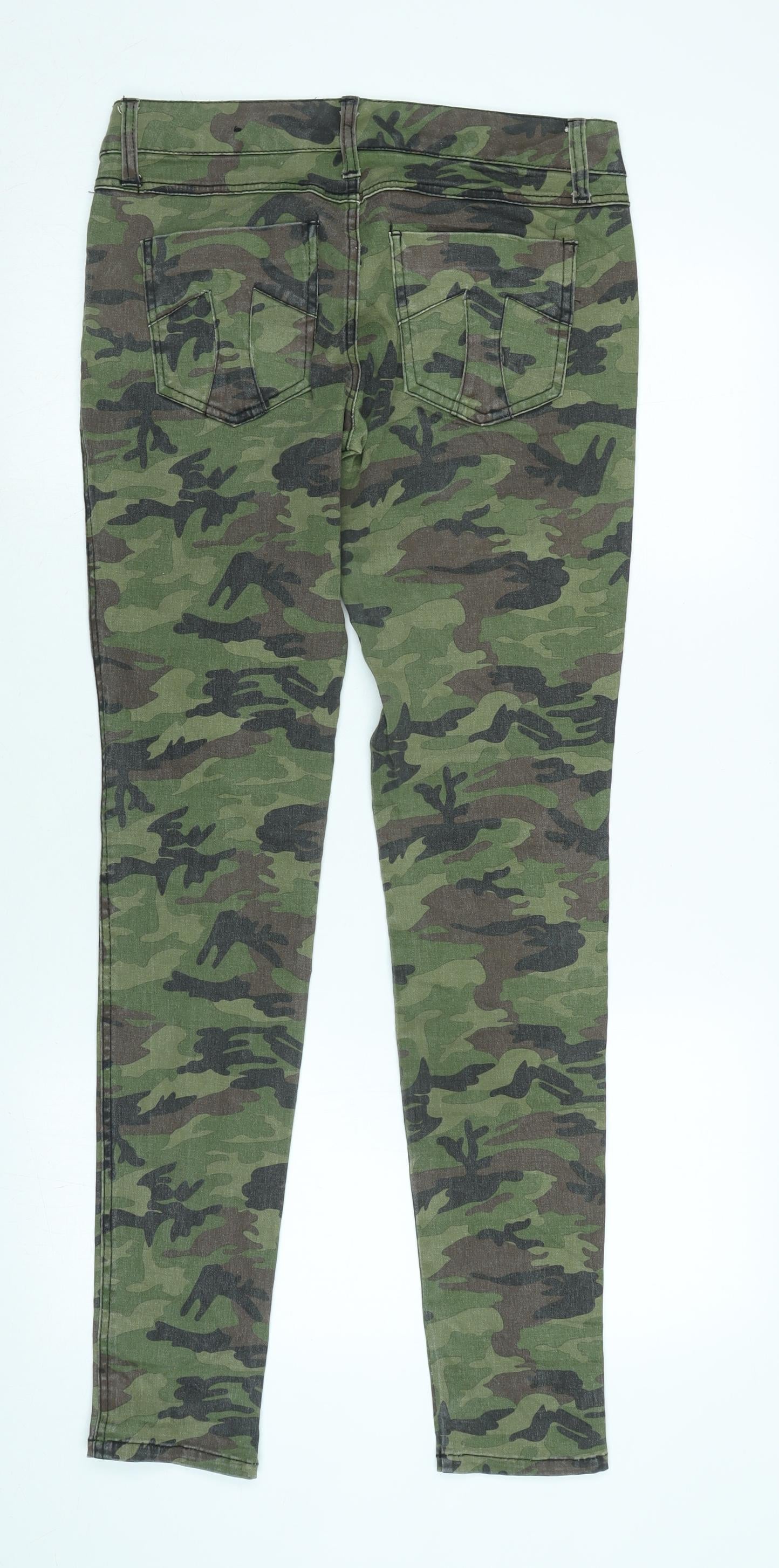 Tripp Womens Multicoloured Camouflage Cotton Blend Tapered Jeans Size 30 in L32 in Regular Zip