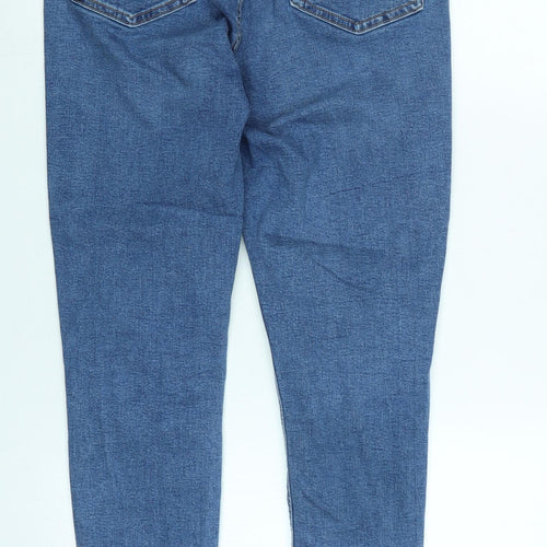 Topshop Womens Blue Cotton Blend Tapered Jeans Size 30 in L32 in Regular Zip