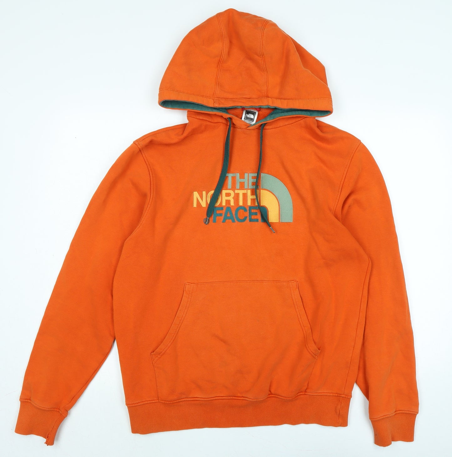The North Face Mens Orange Polyester Pullover Hoodie Size M - Logo