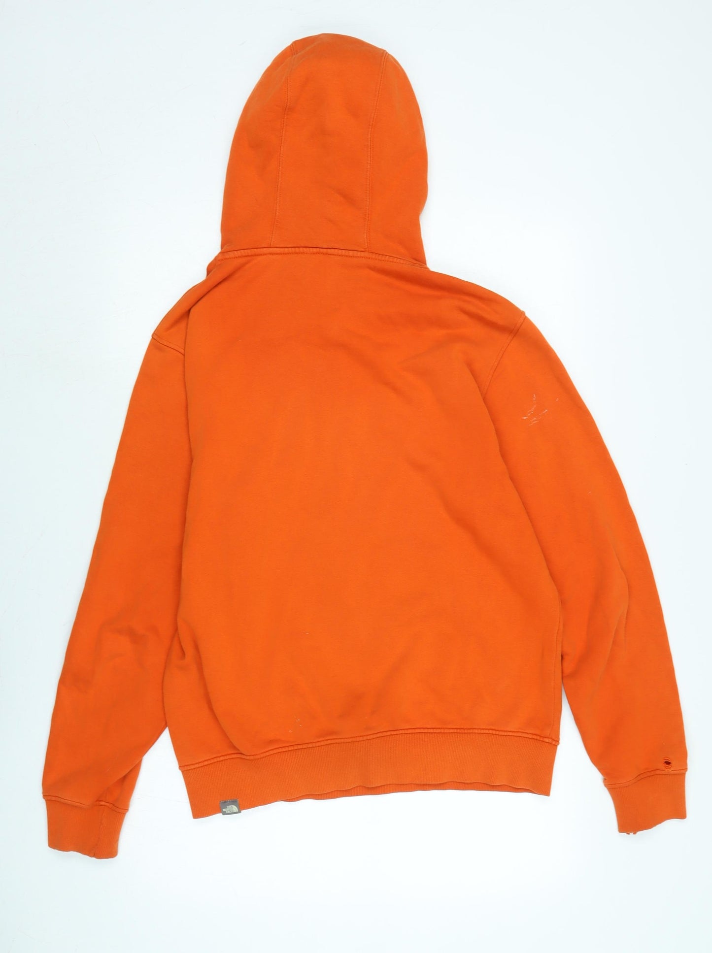 The North Face Mens Orange Polyester Pullover Hoodie Size M - Logo