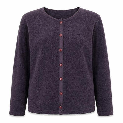 Holmewood Womens Purple Crew Neck Polyester Cardigan Jumper Size S