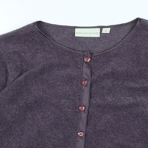 Holmewood Womens Purple Crew Neck Polyester Cardigan Jumper Size S