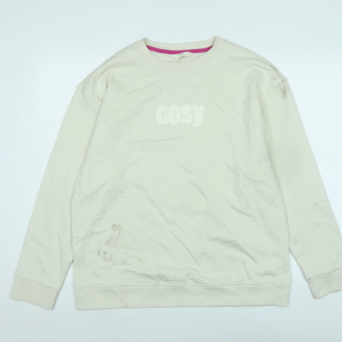 Marks and Spencer Womens Ivory Polyester Pullover Sweatshirt Size 14