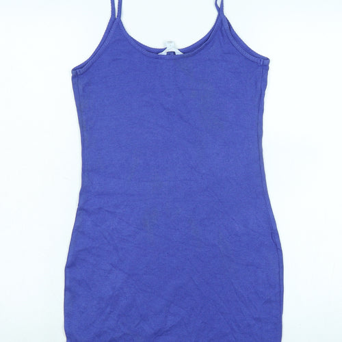 B Boutique Womens Purple Cotton Mini Size S Scoop Neck