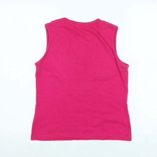 Dorothy Perkins Womens Purple Cotton Basic Tank Size 12 V-Neck - Faux gemstones detail .
