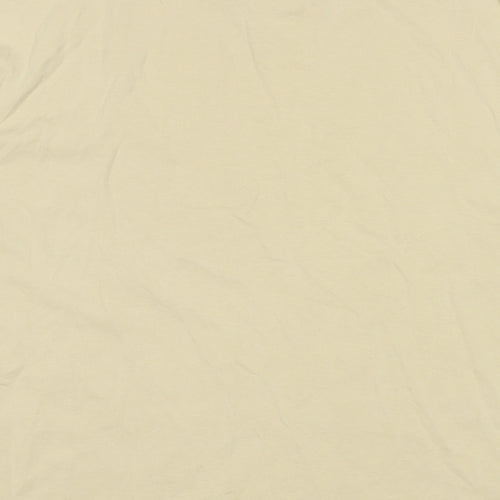 Divided Womens Beige Cotton Basic T-Shirt Size M Crew Neck