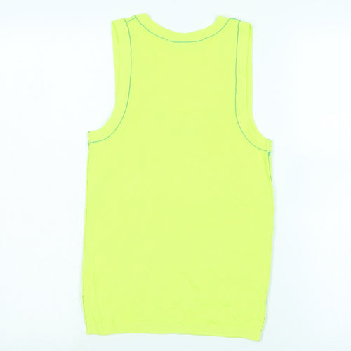 Zara Womens Green Viscose Basic Tank Size S Scoop Neck