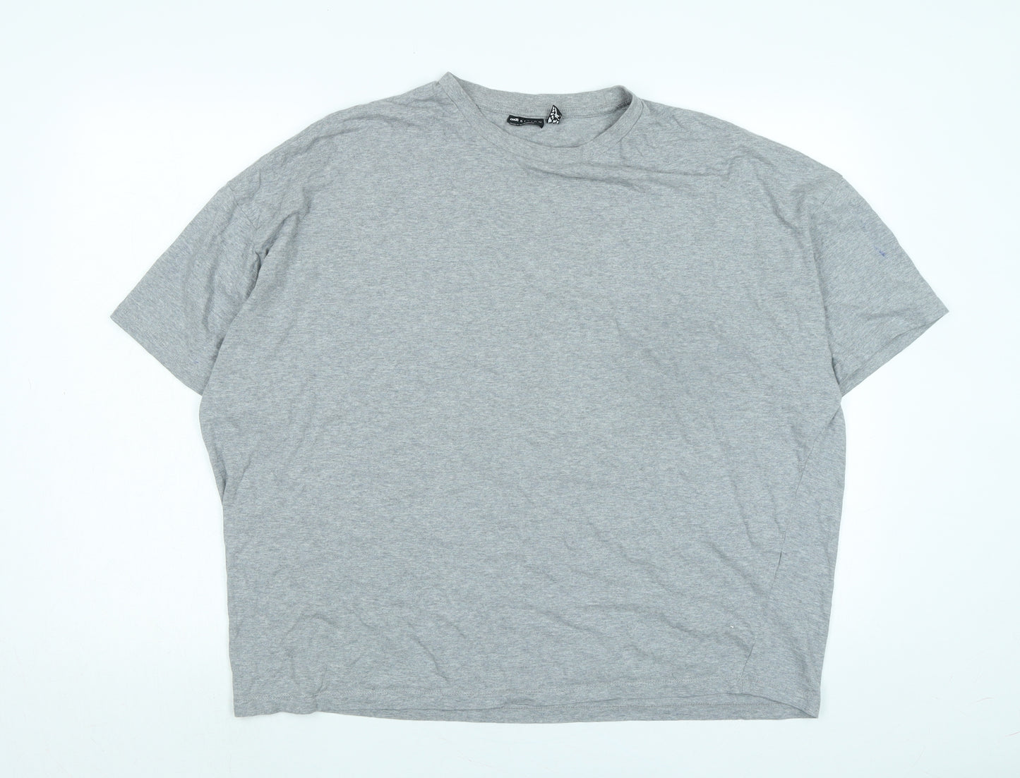 ASOS Womens Grey Cotton Basic T-Shirt Size XL Crew Neck