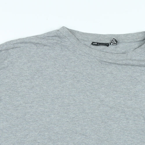 ASOS Womens Grey Cotton Basic T-Shirt Size XL Crew Neck