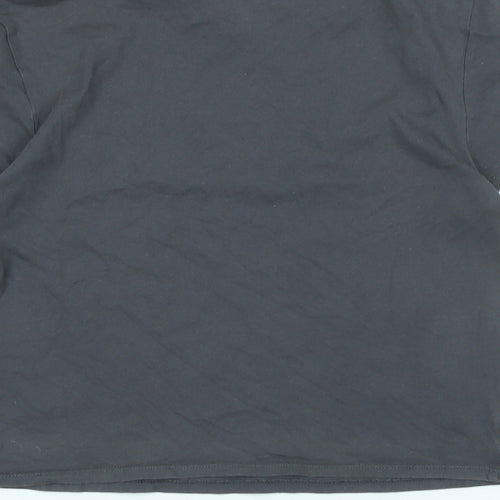 Divided Womens Grey Cotton Basic T-Shirt Size S Crew Neck