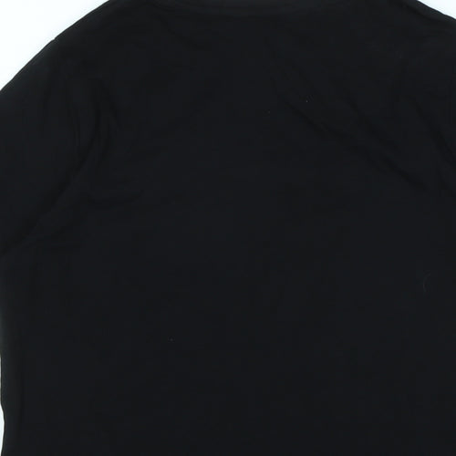 New Look Womens Black Cotton Basic T-Shirt Size 12 Crew Neck