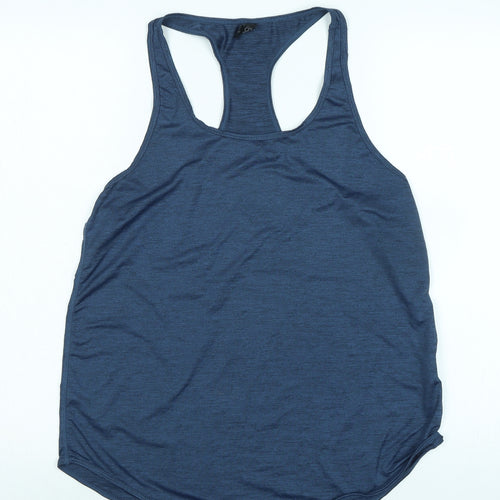 Body Womens Blue Polyester Basic Tank Size M Scoop Neck