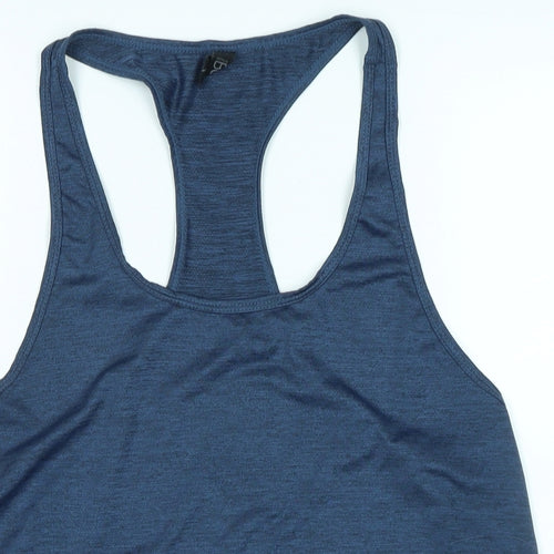 Body Womens Blue Polyester Basic Tank Size M Scoop Neck