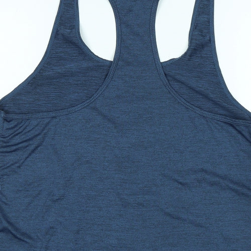 Body Womens Blue Polyester Basic Tank Size M Scoop Neck