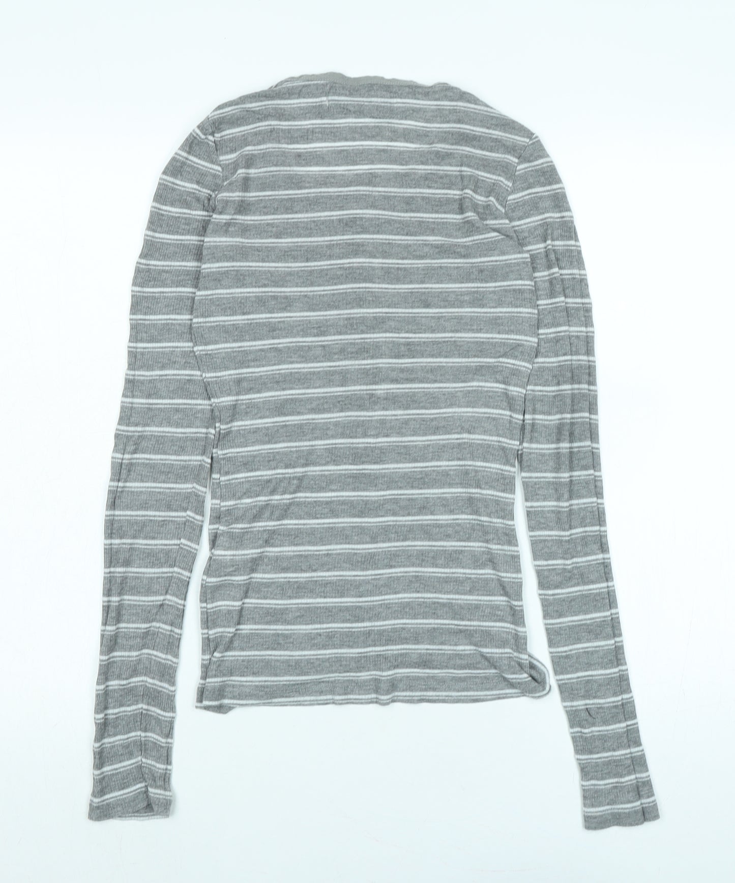Zara Womens Grey Cotton Jersey T-Shirt Size S Crew Neck