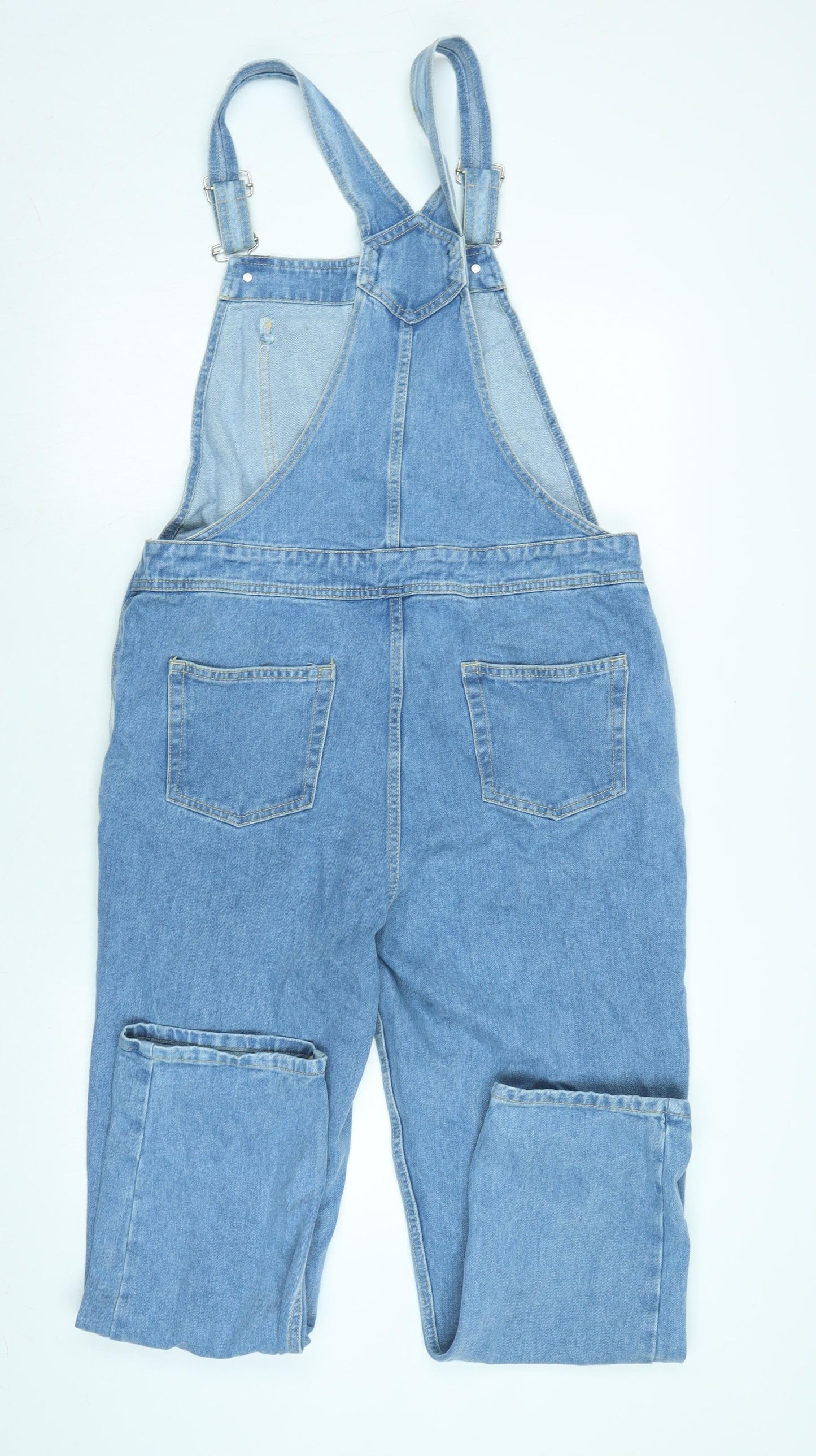 ASOS Womens Blue Cotton Jumpsuit One-Piece Size 14 L29 in Snap