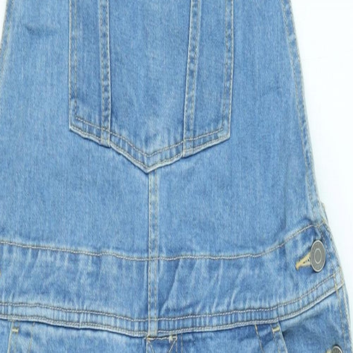 ASOS Womens Blue Cotton Jumpsuit One-Piece Size 14 L29 in Snap