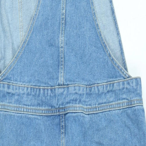 ASOS Womens Blue Cotton Jumpsuit One-Piece Size 14 L29 in Snap