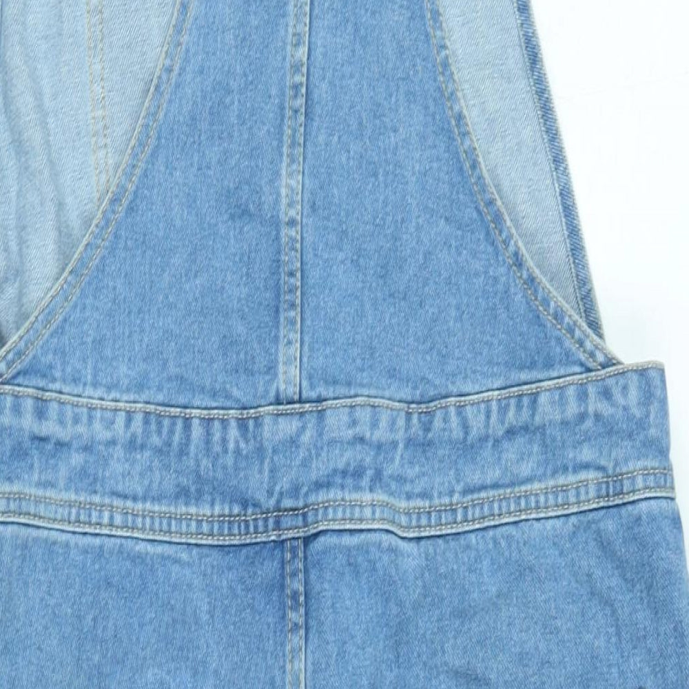 ASOS Womens Blue Cotton Jumpsuit One-Piece Size 14 L29 in Snap