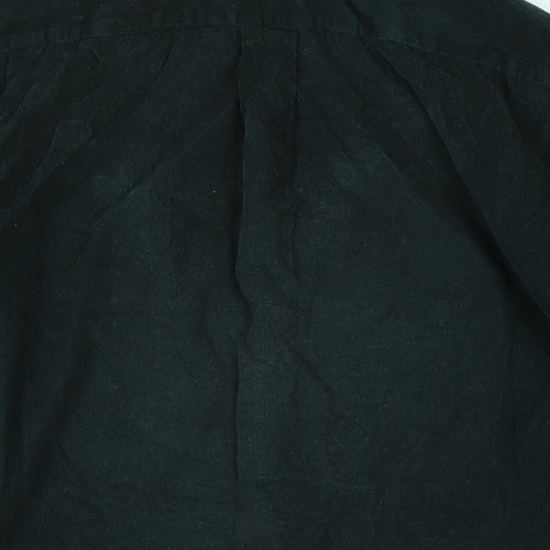Blue Harbour Mens Green Cotton Button-Up Size M Collared Button