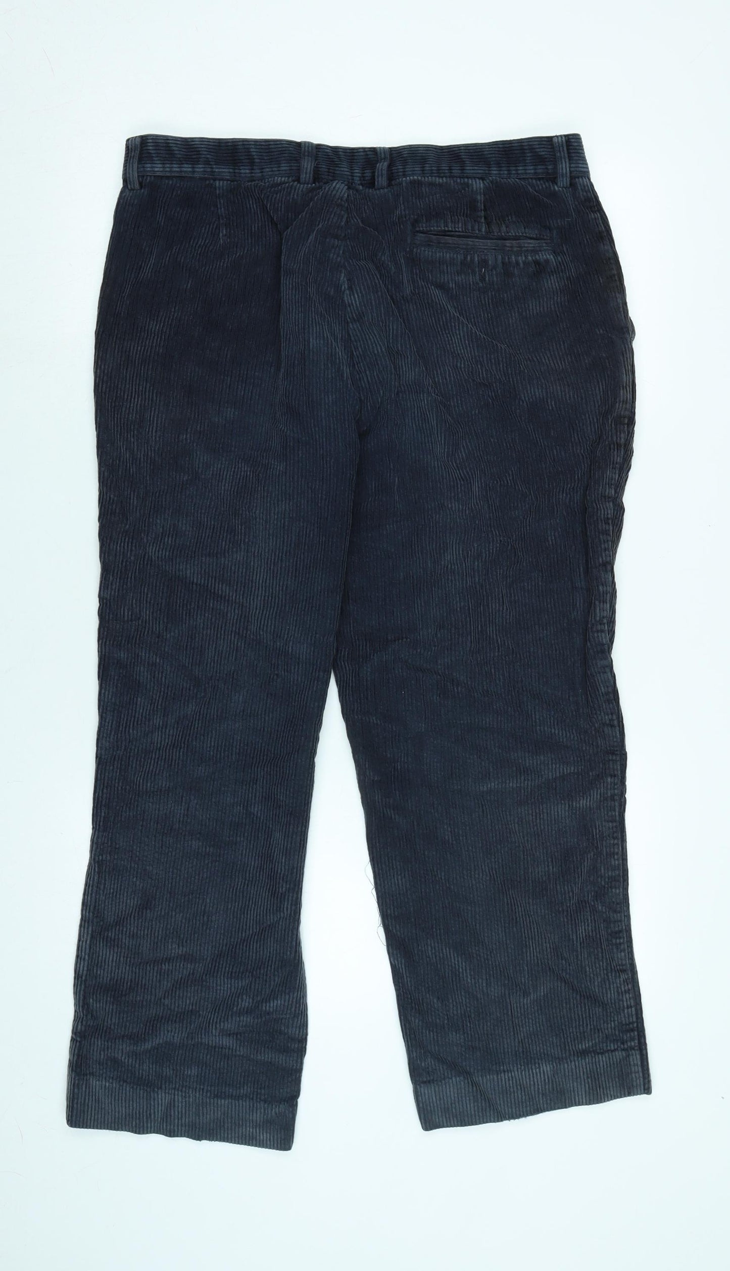 country style Mens Blue Cotton Trousers Size 34 in L26 in Regular Zip