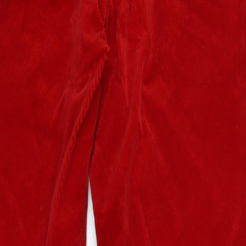 Polo Ralph Lauren Mens Red Cotton Trousers Size 32 in L36 in Regular Zip - Logo