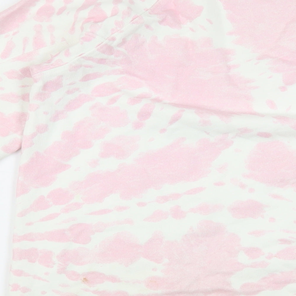 Zara Girls Pink Geometric Cotton Tunic Sweatshirt Size 10 Years Pullover - Love