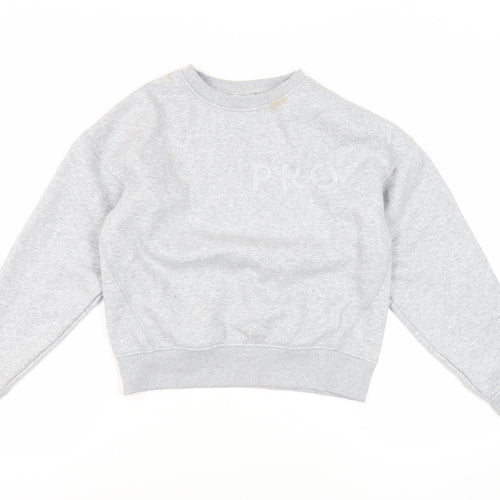USA Pro Womens Grey Cotton Pullover Sweatshirt Size 8 Pullover - Logo