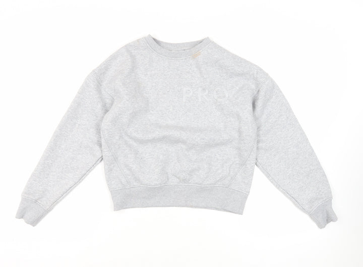 USA Pro Womens Grey Cotton Pullover Sweatshirt Size 8 Pullover - Logo