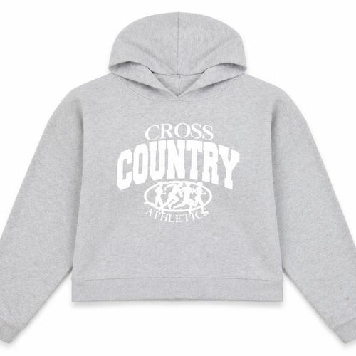 Girl Knows All Womens Grey Cotton Pullover Hoodie Size M Pullover - Cross Country