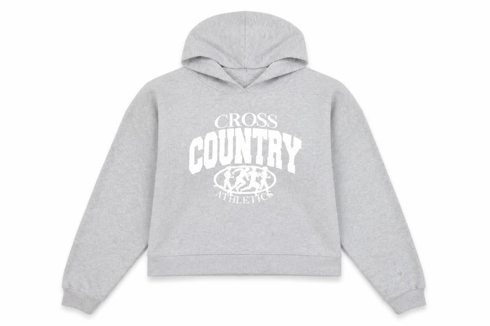 Girl Knows All Womens Grey Cotton Pullover Hoodie Size M Pullover - Cross Country