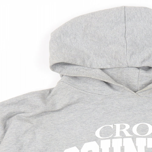 Girl Knows All Womens Grey Cotton Pullover Hoodie Size M Pullover - Cross Country