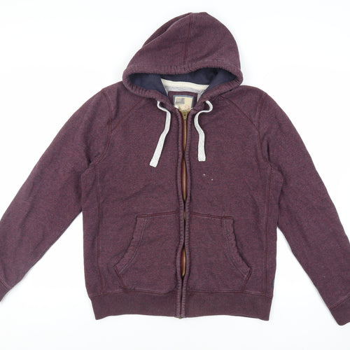 North Coast Mens Purple Cotton Full Zip Hoodie Size M - Pockets