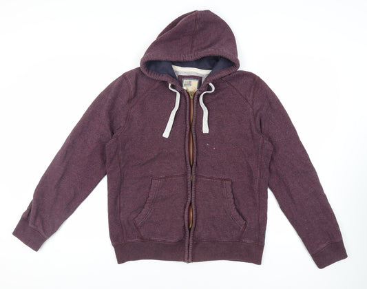 North Coast Mens Purple Cotton Full Zip Hoodie Size M - Pockets