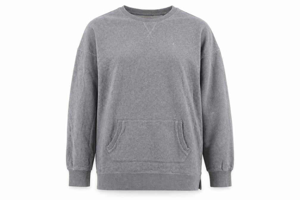 Next Womens Grey Cotton Pullover Sweatshirt Size M Pullover - Pockets